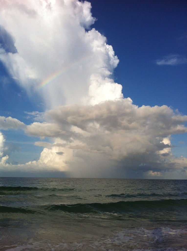 Cloud with rainbow over Gulf of Mexico, FL by Andrea Badgely on Butterfly Mind